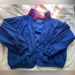Vintage blue and red windbreaker jacket